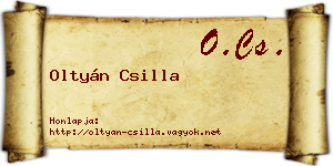Oltyán Csilla névjegykártya